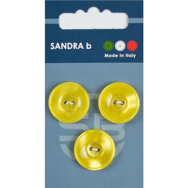 Sandra Einfarbige Knöpfe Card 041 Ø 20mm 3 St. pro Karte gelb