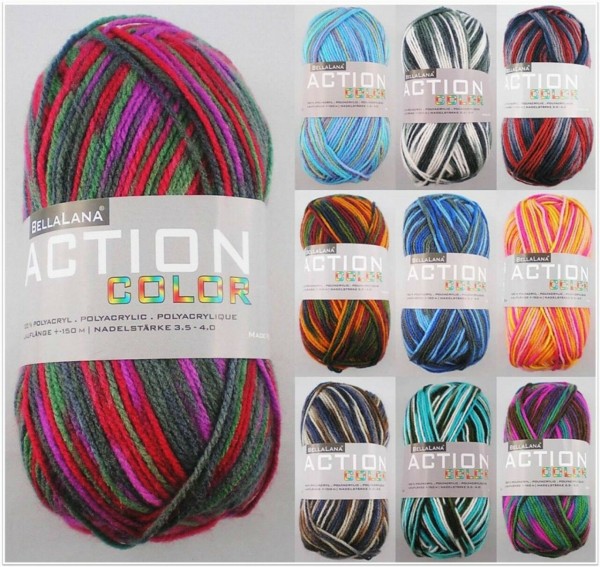 BellaLana Action Color, 50g Basicgarn in Printfarben