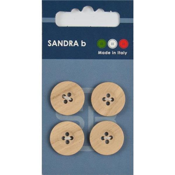 Sandra Holzknöpfe Card 237 Ø 18mm 4 St. pro Karte