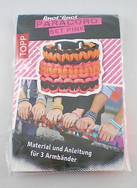 TOPP knot*knot Paracord Set Pink für drei Armbänder mit Material und Anleitung zum Sofort-Loslegen