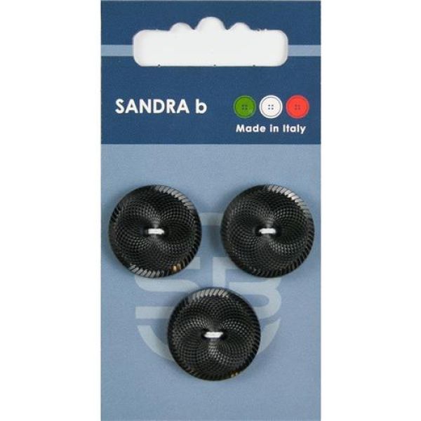 Sandra Glitzerknöpfe Card 146 Ø 20mm 3 St. pro Karte schwarz