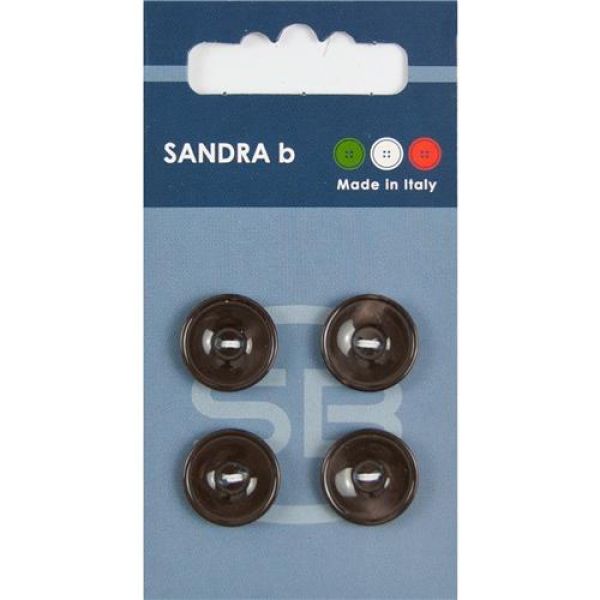 Sandra Einfarbige Knöpfe Card 090 Ø 15mm 4 St. pro Karte dunkel-braun