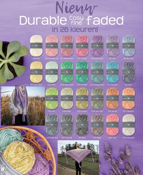 Durable Cosy Fine Faded, 50g Ganzjahresgarn