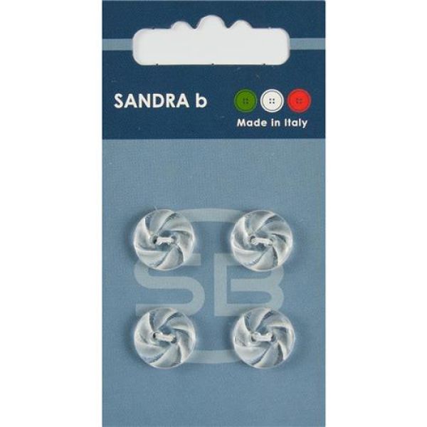 Sandra Modische Knöpfe Card 022 Ø 13mm 4 St. pro Karte weiß