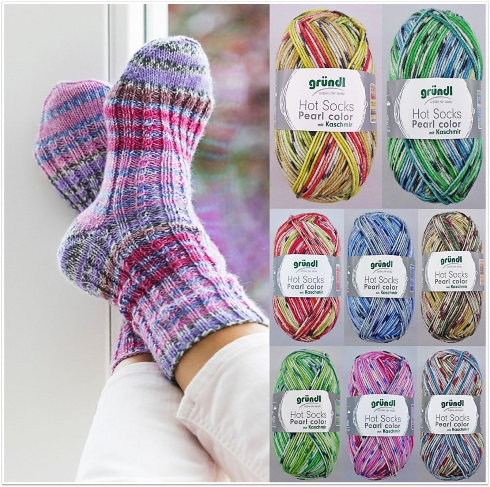 Gründl Hot Socks Pearl with cashmere 50gr. 4ply # 03 limited