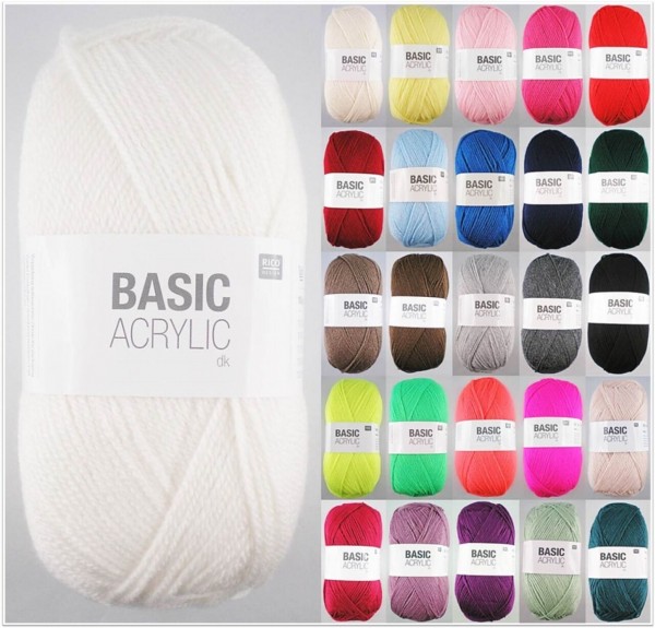 Rico Design Basic Acrylic dk, 100g Basicgarn