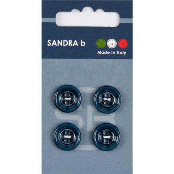 Sandra Blended Blazer-Knöpfe Card 115 Ø 15mm 4 St. pro Karte marine