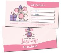 Gutschein Strickmaus Jasmine 25 Euro & 50 Euro