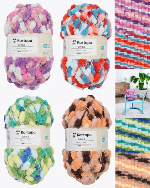 Kartopu Bubble, 200g Strickgarn mit Noppen