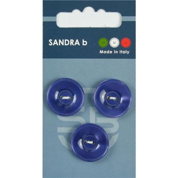 Sandra Einfarbige Knöpfe Card 069 Ø 20mm 3 St. pro Karte blau