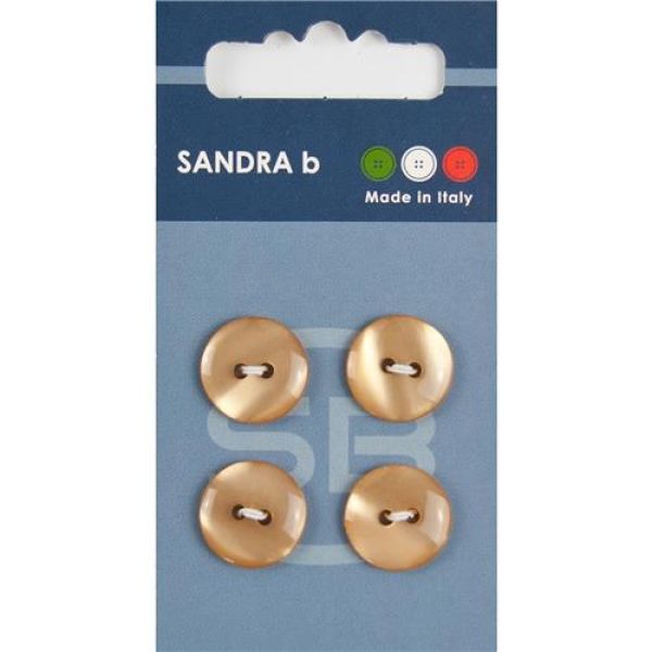 Sandra Einfarbige Knöpfe Card 081 Ø 15mm 4 St. pro Karte camel