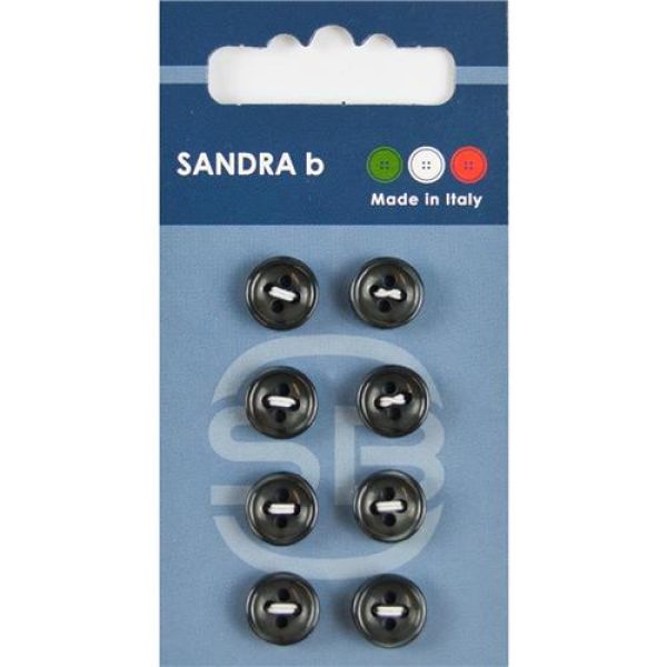 Sandra Blusenknöpfe Card 151 Ø 10mm 8 St. pro Karte schwarz