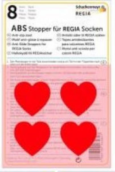 ABS-Stopper rote Herzen für Regia Socken