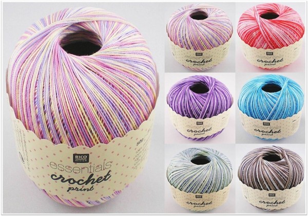 Rico Design Essentials Crochet Print, 50g Filethäkelgarn