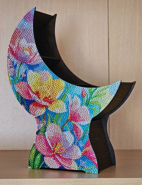 Deko Diamond Painting handmade Aufbewahrungsbox Halbmond (fertig)