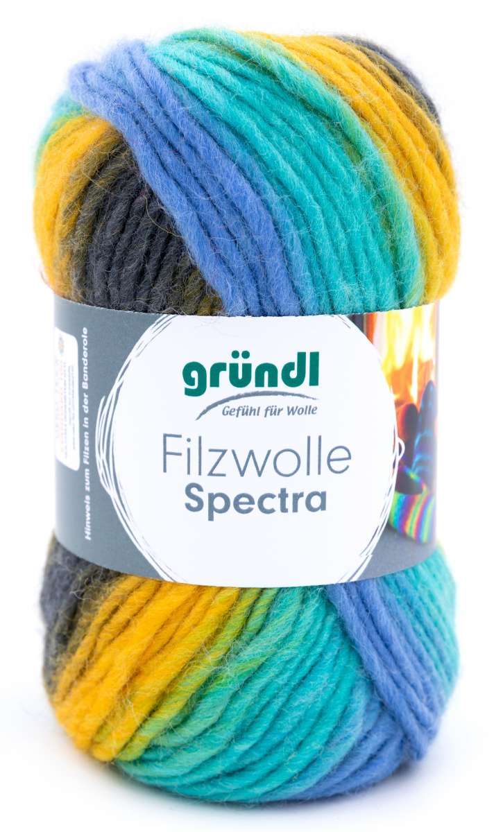 Gründl Filzwolle Spectra, 100g Filzwolle mit Farbverlauf Filzwolle