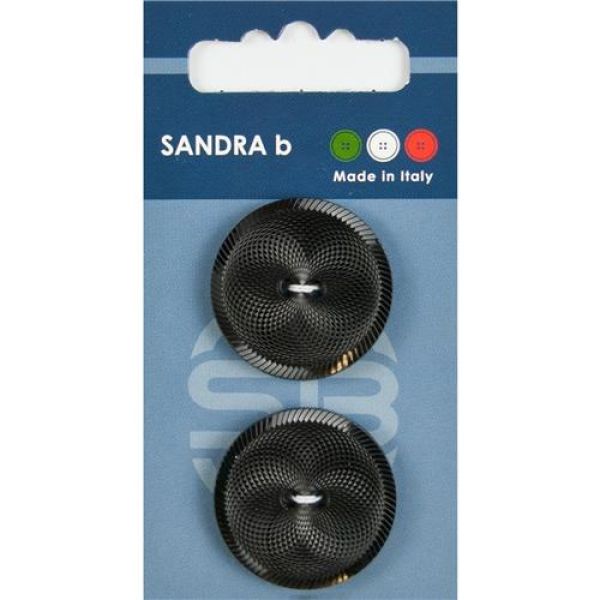 Sandra Glitzerknöpfe Card 147 Ø 28mm 2 St. pro Karte schwarz