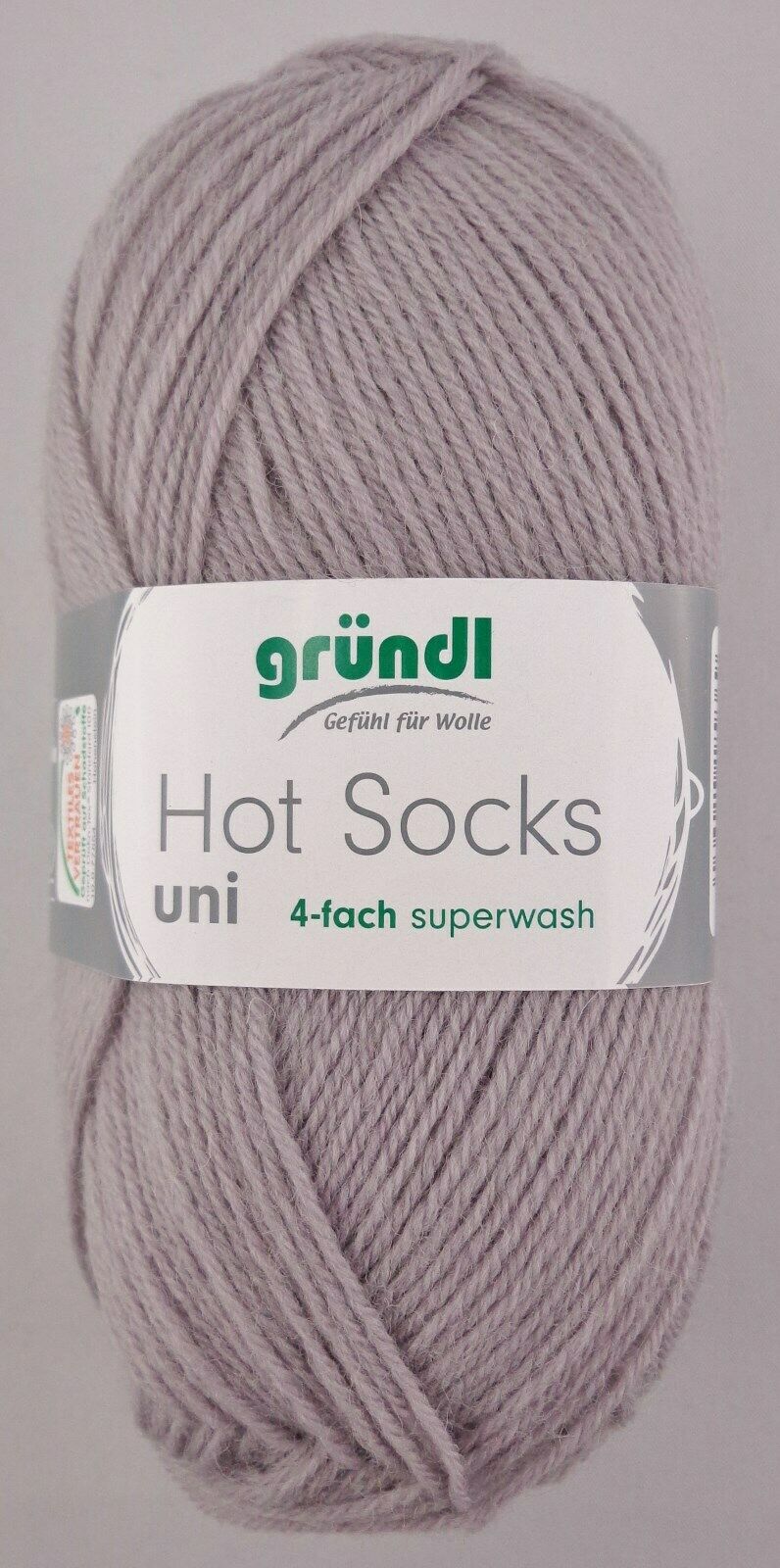 Gründl Hot Socks Uni 100 Sockengarn – 75% Schurwolle, 25% Polyamid, 100 G / 420 M, Nadelstärke 2,5-3