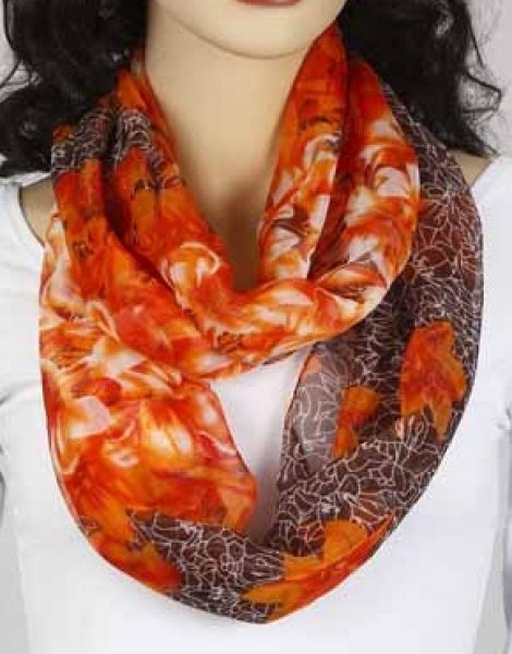 Loop-Schlauchschal - orange-braun 348-05