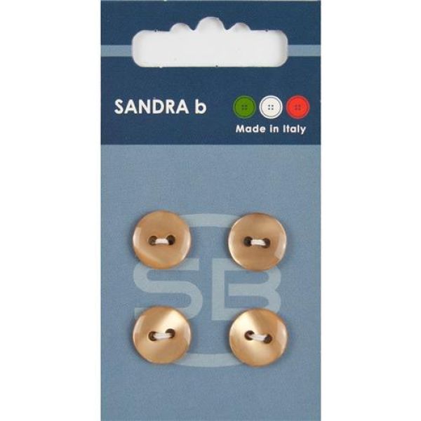 Sandra Einfarbige Knöpfe Card 080 Ø 13mm 4 St. pro Karte camel