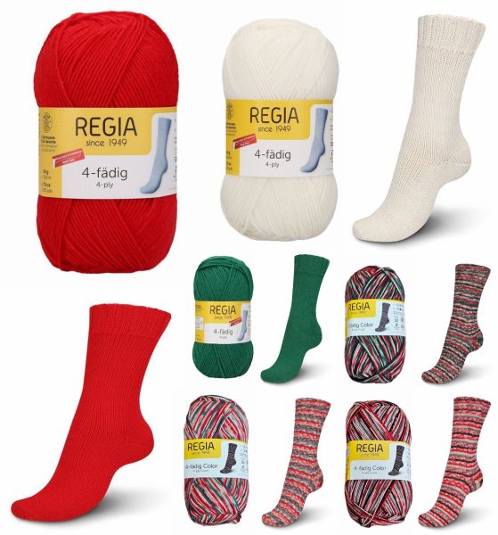 Regia Christmas Edition I - Uni & Color, 100g Sockenwolle 4-fach