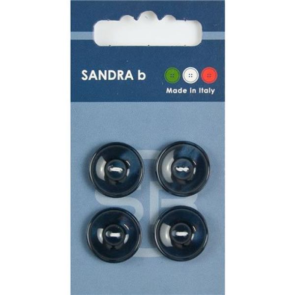 Sandra Einfarbige Knöpfe Card 099 Ø 18mm 4 St. pro Karte marine