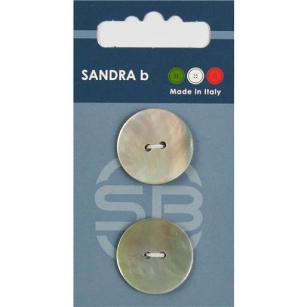 Sandra Perlmuttknöpfe Card 035 Ø 23mm 2 St. pro Karte weiß