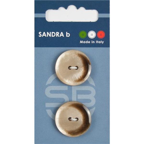 Sandra Blended-Blazer-Knöpfe Card 087 Ø 23mm 2 St. pro Karte beige-braun