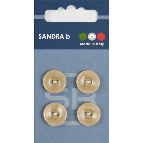 Sandra Einfarbige Knöpfe Card 084 Ø 15mm 4 St. pro Karte camel