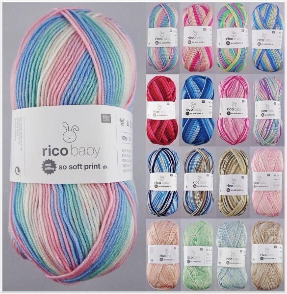 Rico Baby So Soft Print dk, 100g Babywolle