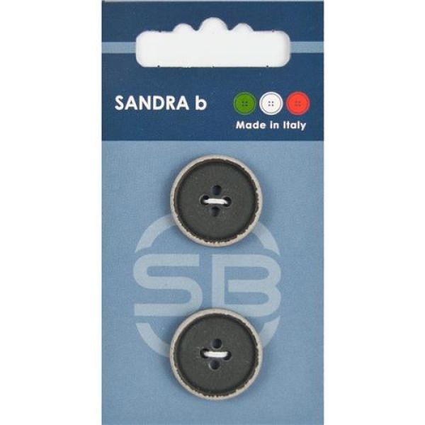 Sandra Modeknöpfe Card 190 Ø 20mm 2 St. pro Karte anthrazit-braun