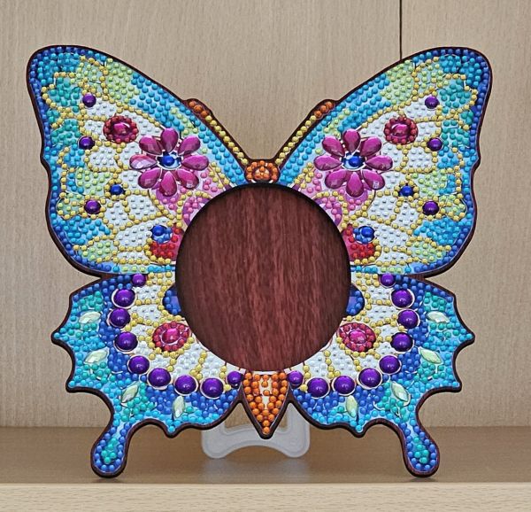 Deko Diamond Painting handmade Bilderrahmen, Schmetterling (fertig)