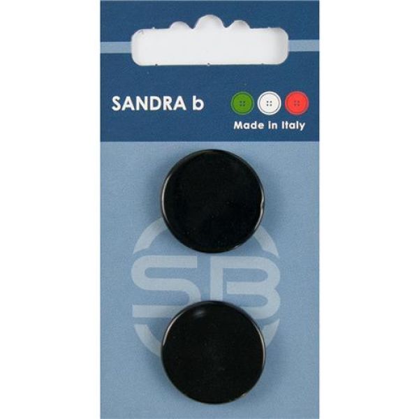 Sandra Metallknöpfe Steppstich Card 175 Ø 23mm 2 St. pro Karte schwarz