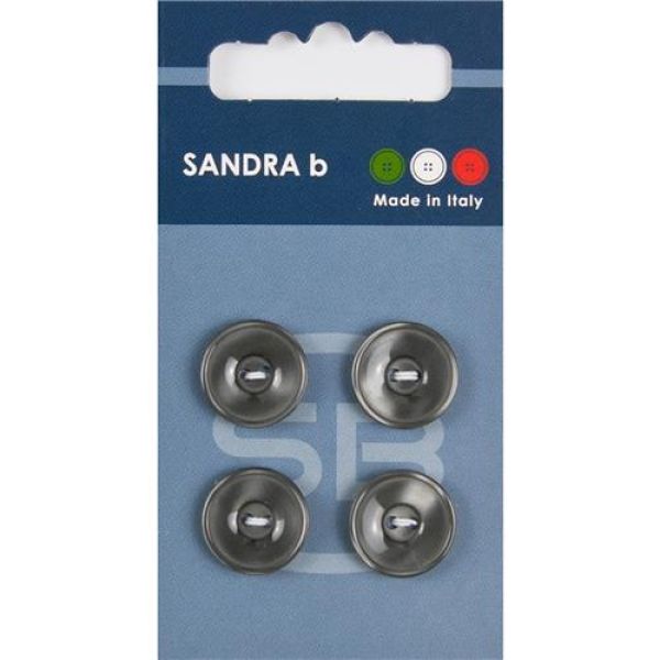 Sandra Einfarbige Knöpfe Card 191 Ø 15mm 4 St. pro Karte grau-anthrazit