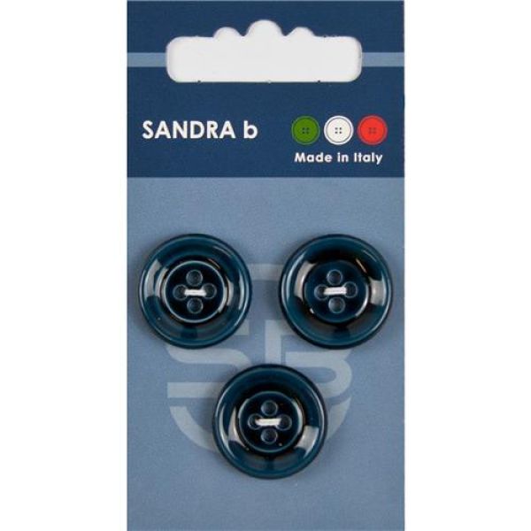 Sandra Blended Blazer-Knöpfe Card 116 Ø 20mm 3 St. pro Karte marine