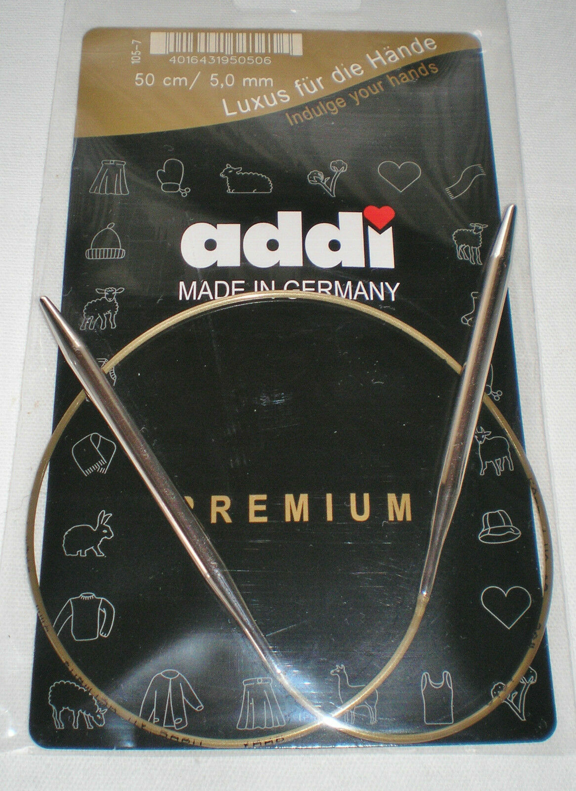 Goldseil addi Addi Rundstricknadel 80 cm  Messingspitze zur Auswahl 