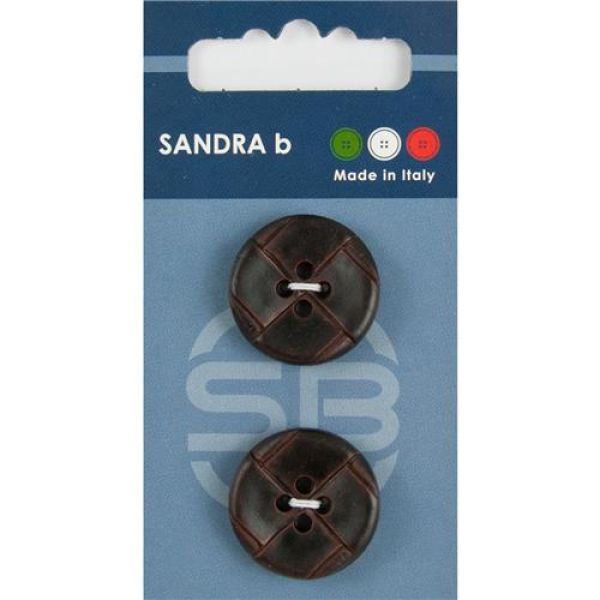 Sandra Knoten-Knöpfe Card 093 Ø 23mm 2 St. pro Karte dunkel-braun