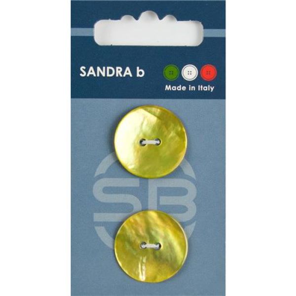 Sandra Perlmuttknöpfe Card 039 Ø 23mm 2St. pro Karte gelb